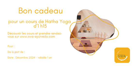 Exemple de bon cadeau SWA — cours de Hatha Yoga
