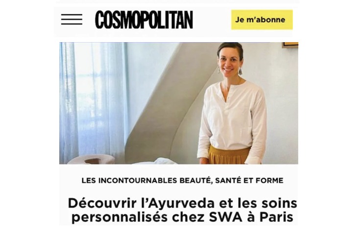 Article Cosmopolitan sur SWA Ayurveda